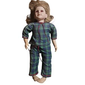 My Twinn 23" Poseable Doll Red Eyes Blonde Hair Plaid Flannel Pajama Collectible